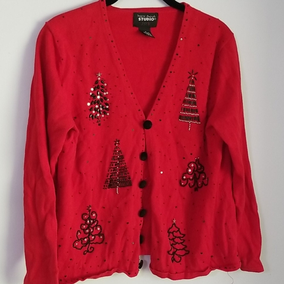 Designers Originals Sweaters - Beaded Christmas cardigan sweater
